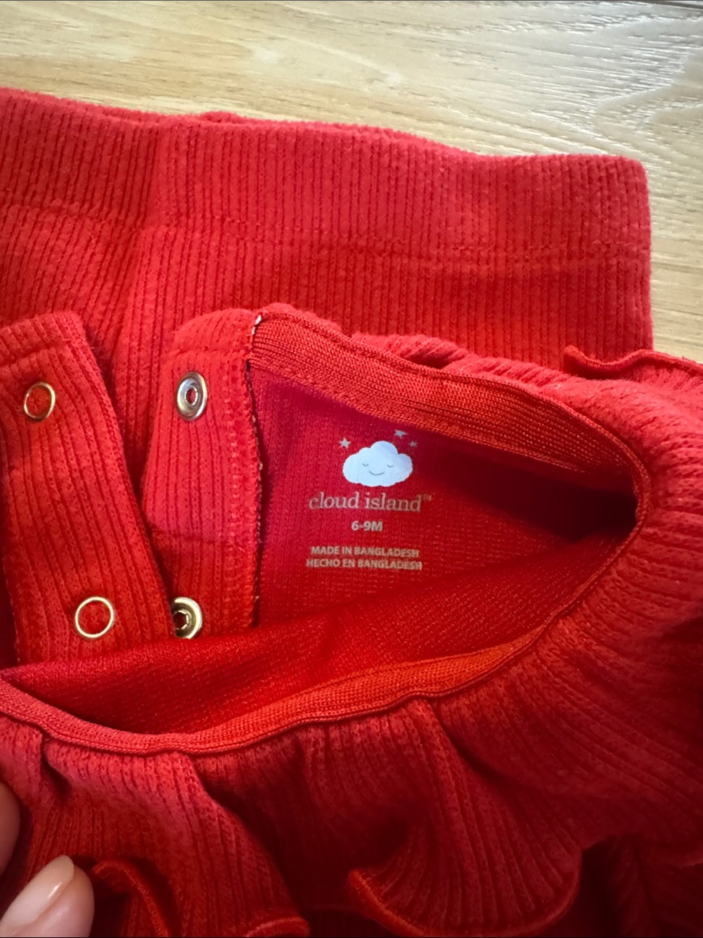 cloud island Red Ribbed Ruffle Neck Matching Set - Picture 4 of 4